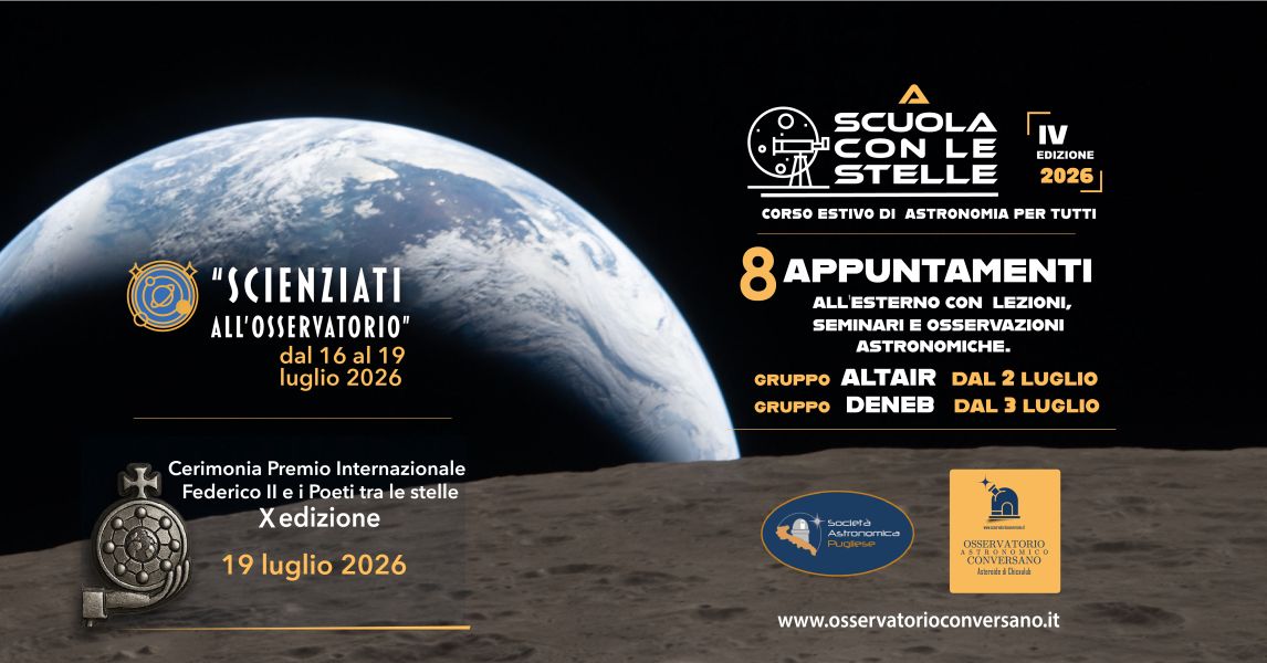 A Scuola con le stelle 2026 dal 2-3 luglio a Conversano
