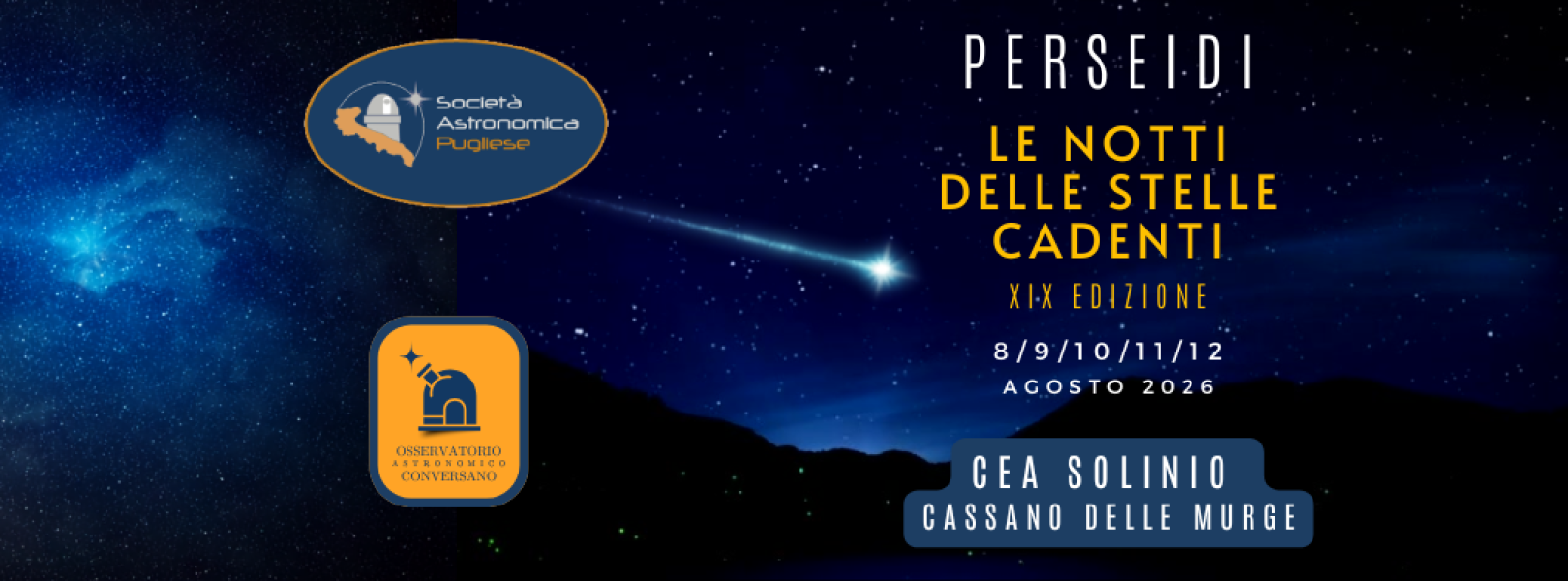 Le notti delle stelle cadenti - 8-12 agosto 2026